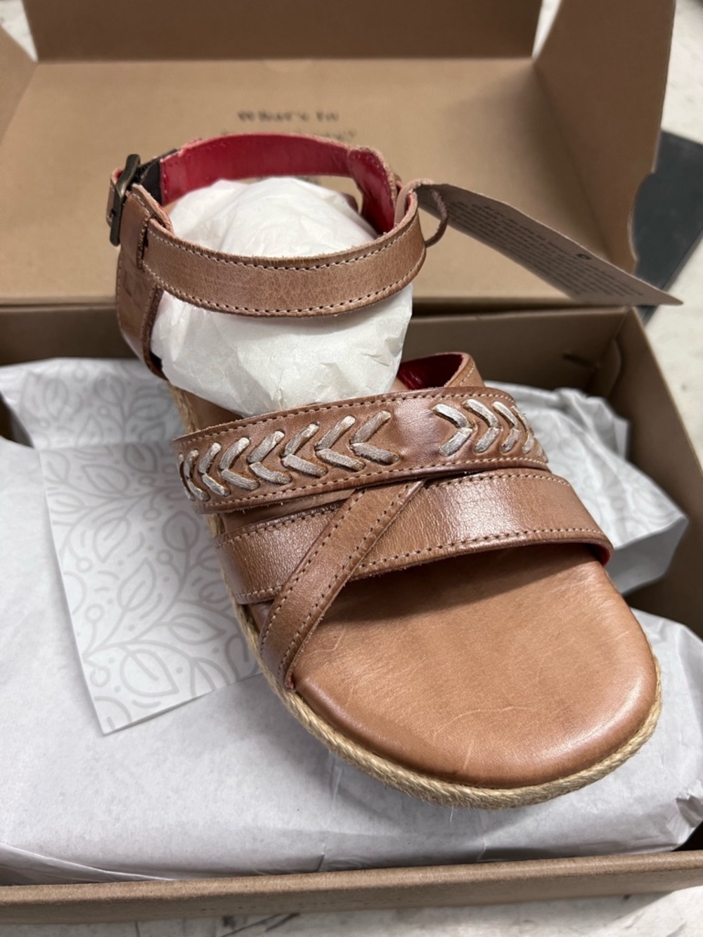 Bed Stu Necessary Platform Sandal in Tan Rustic Leather NEW - Picture 8 of 11